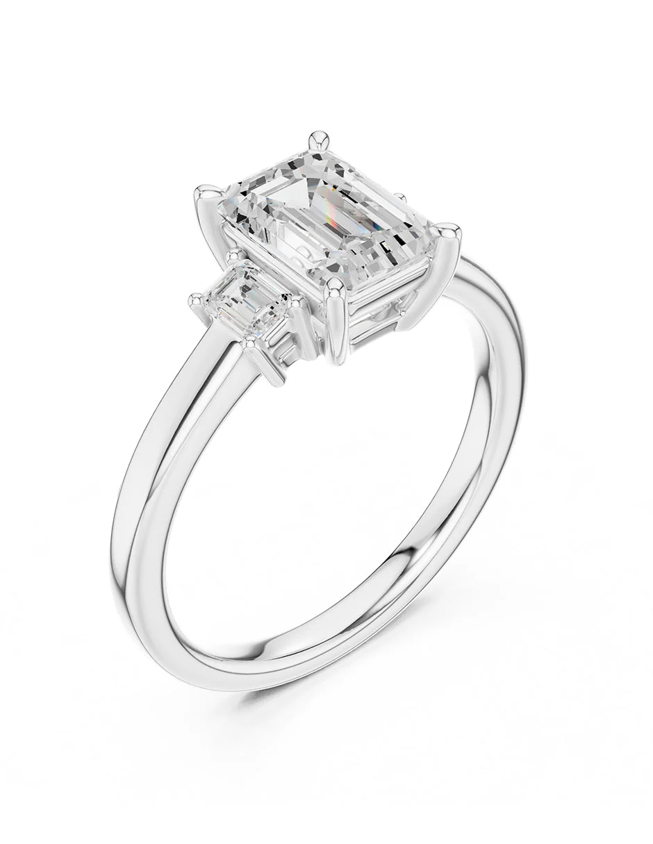 Montura para personalizar - tres piedras - AMORE521-EM - Image 4