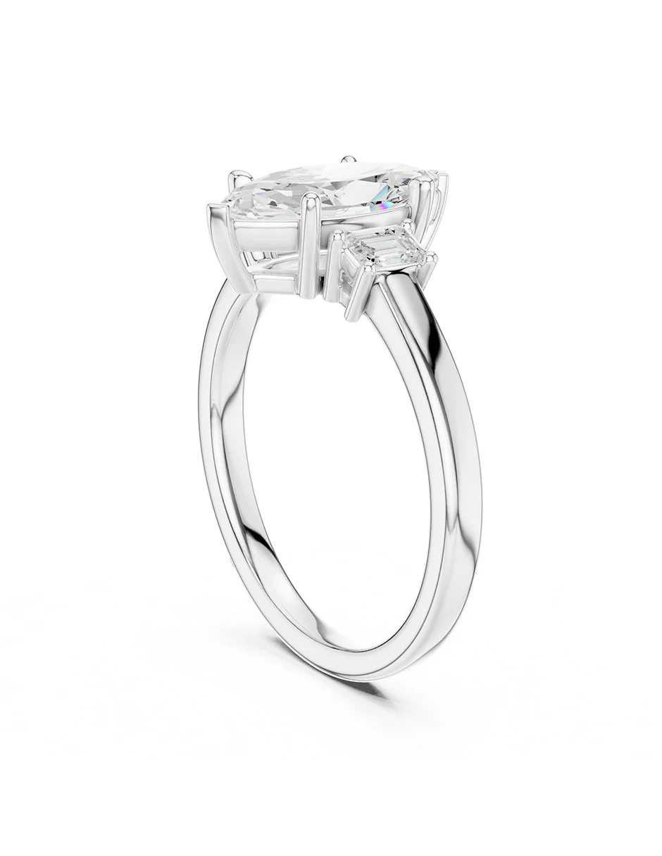 Montura para personalizar - tres piedras - AMORE521-MQ - Image 3