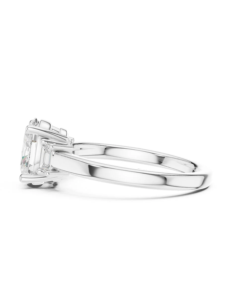 Montura para personalizar - tres piedras - AMORE521-OV - Image 2
