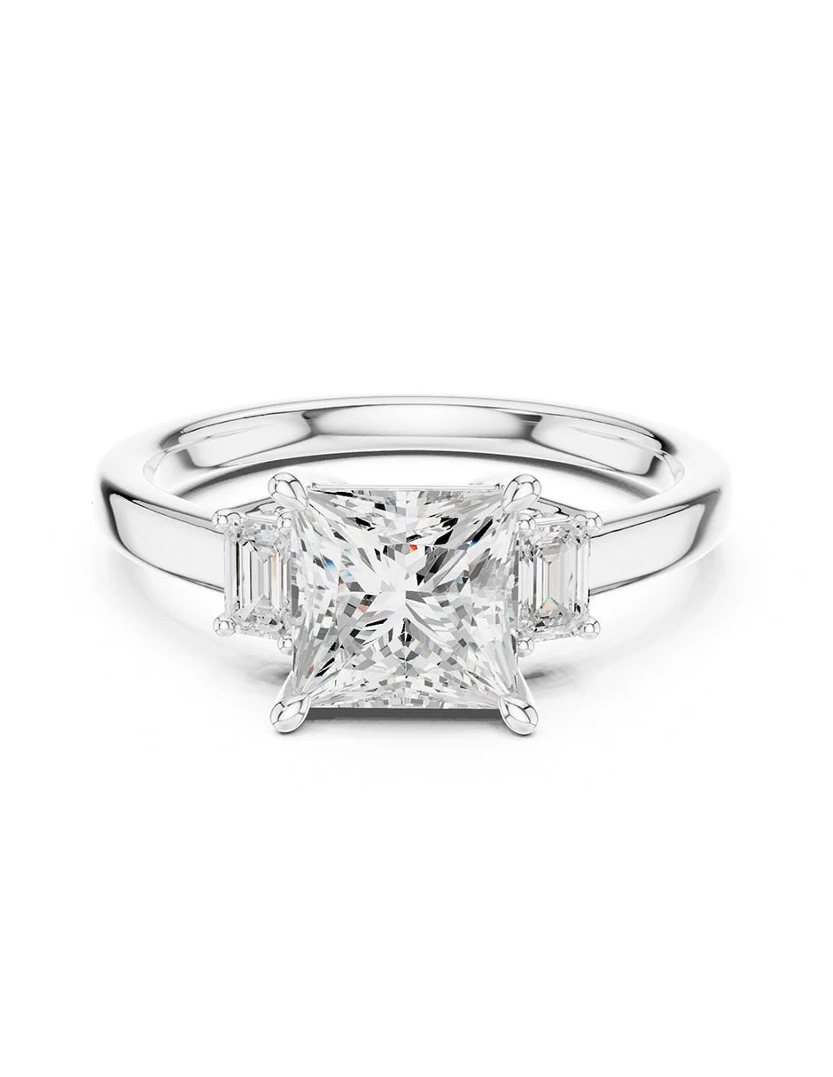 Montura para personalizar - tres piedras - AMORE521-PR