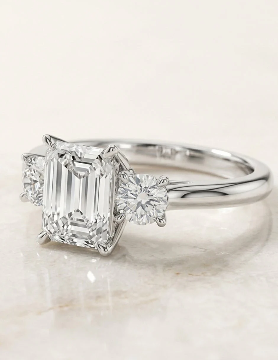Montura para personalizar - tres piedras - AMORE522-EM - Image 13