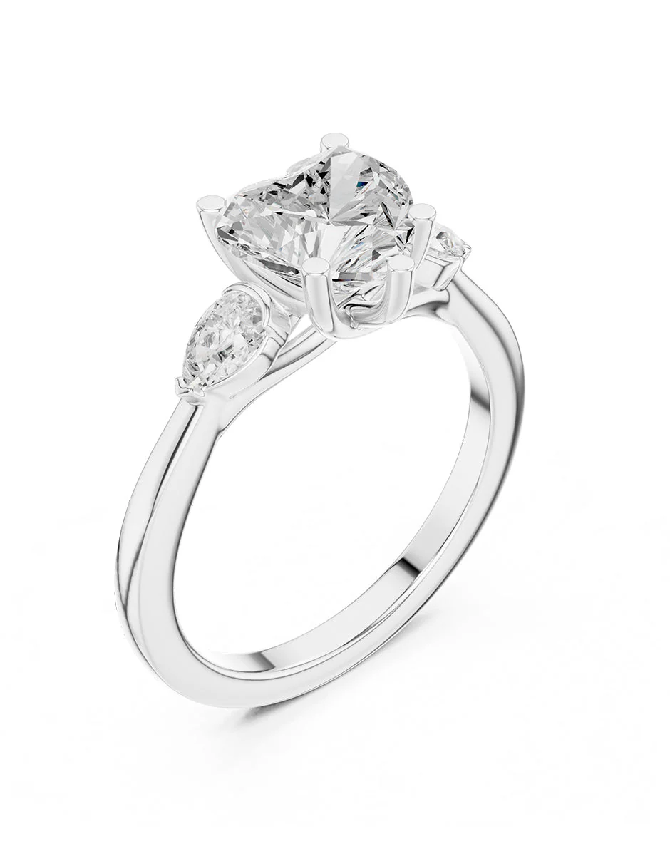 Montura para personalizar - tres piedras - AMORE526-HE - Image 4