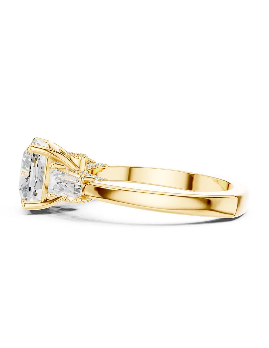 Montura para personalizar - tres piedras - AMORE527-CU - Image 6