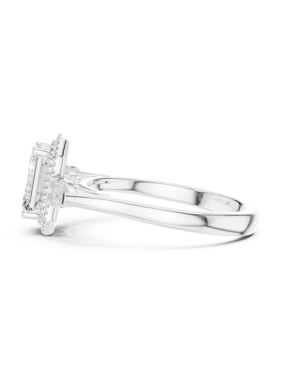 Montura para personalizar - tres piedras - AMORE529-EM - Image 2