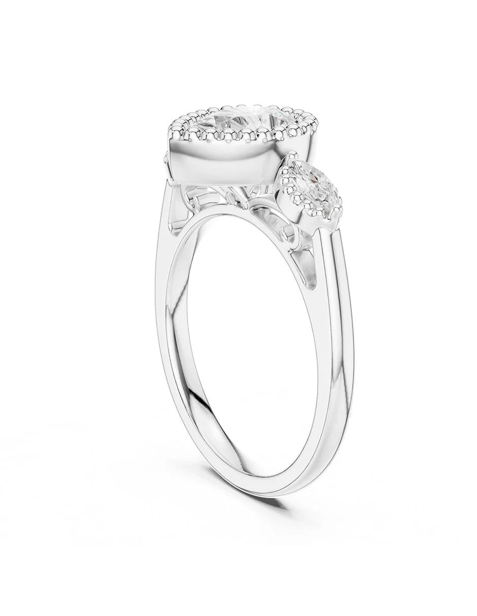 Montura para personalizar - tres piedras - AMORE530-PE - Image 3