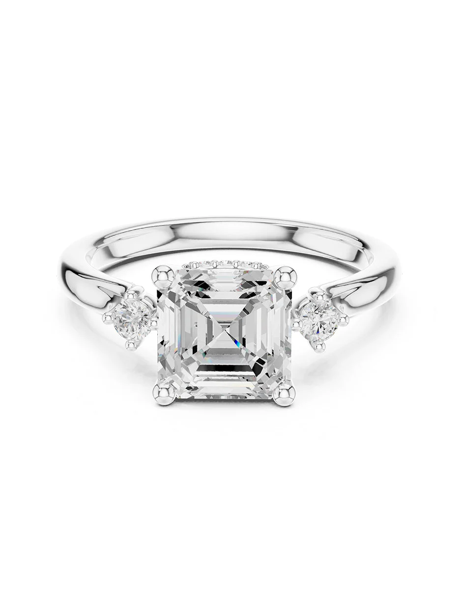 Montura para personalizar - tres piedras - AMORE534-AS