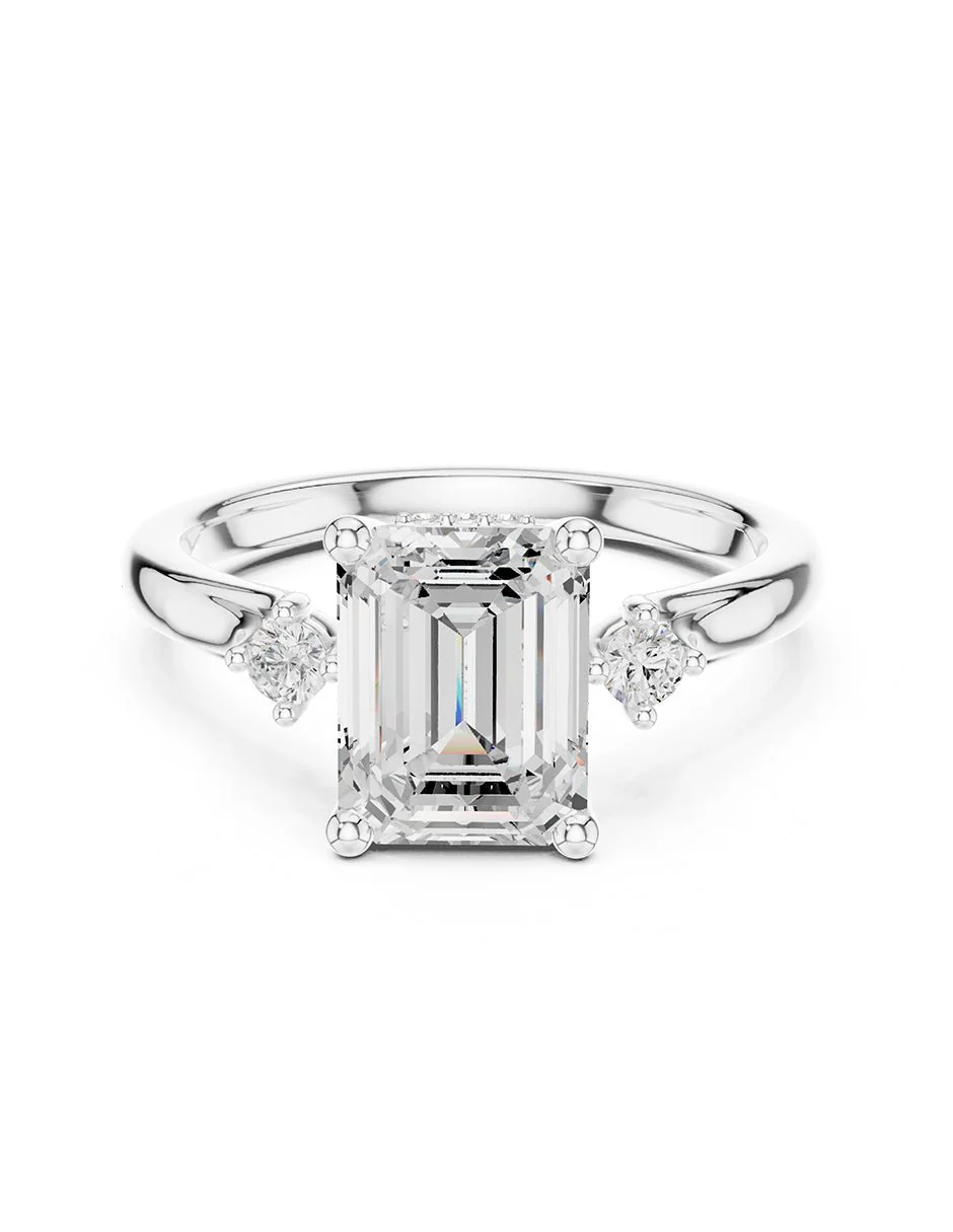 Montura para personalizar - tres piedras - AMORE534-EM