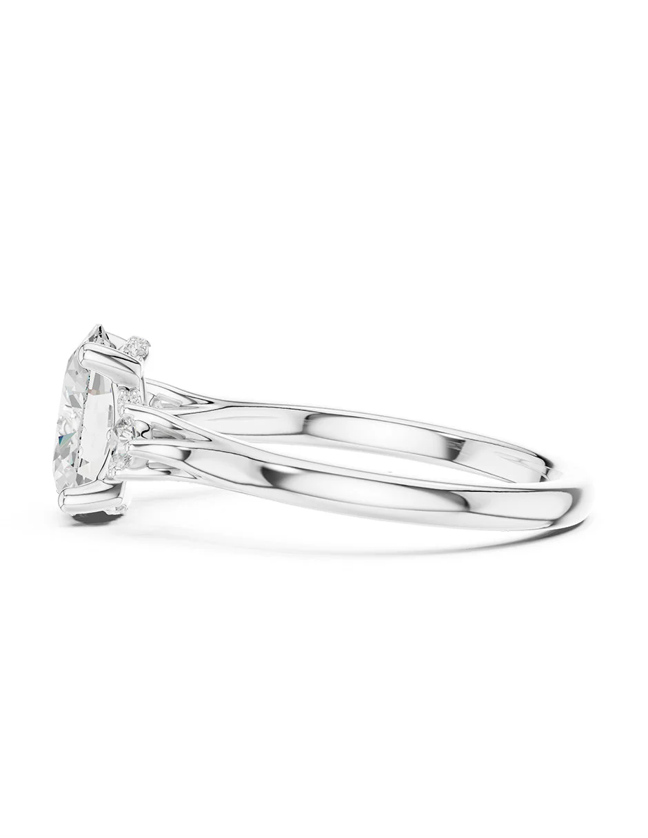 Montura para personalizar - tres piedras - AMORE534-OV - Image 2