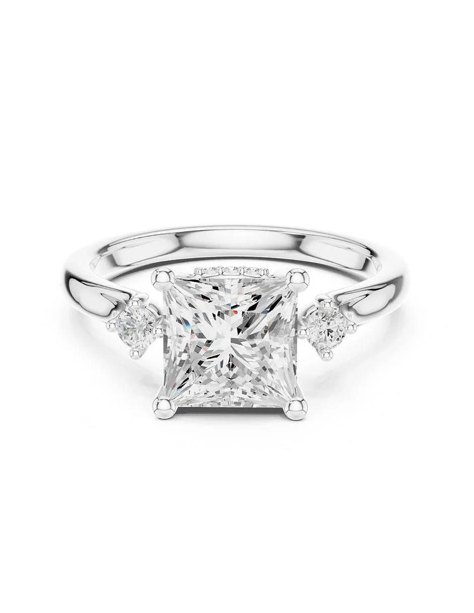 Montura para personalizar - tres piedras - AMORE534-PR