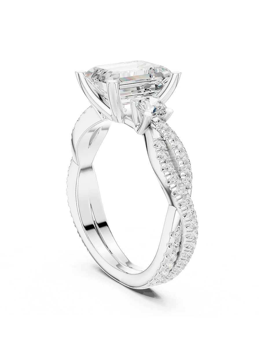Montura para personalizar - tres piedras - AMORE535-EM - Image 3