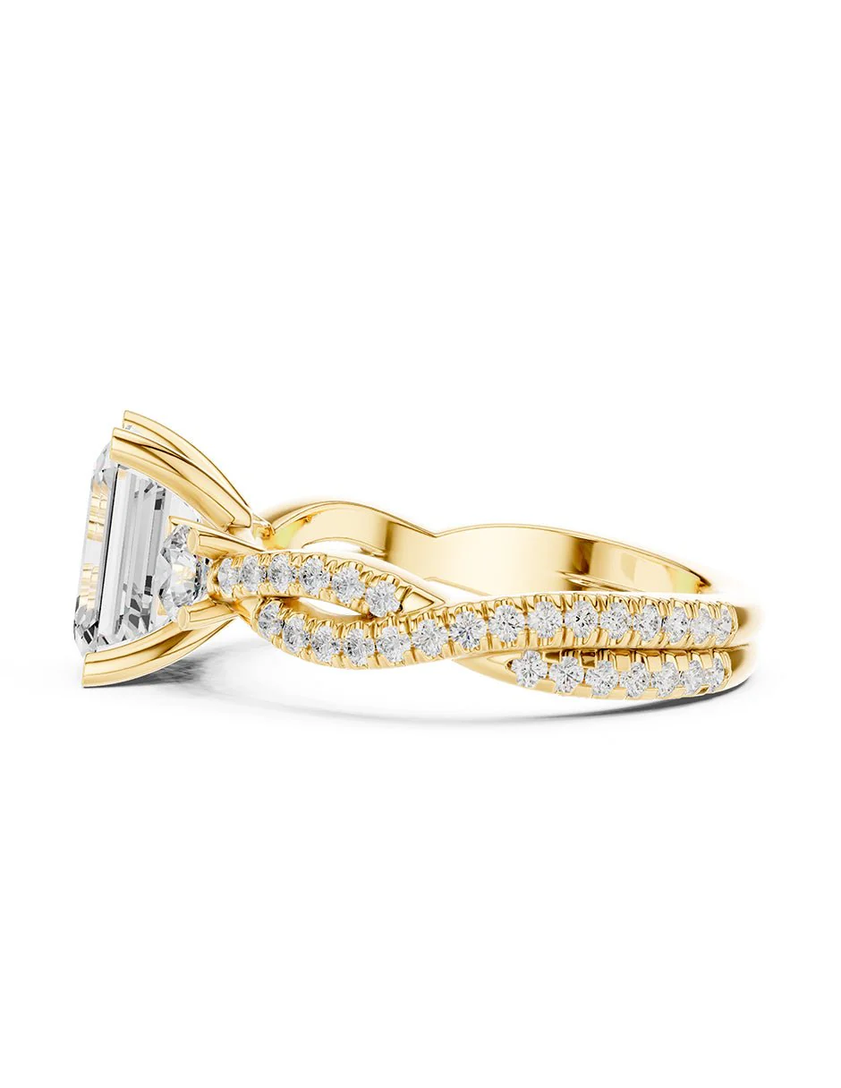 Montura para personalizar - tres piedras - AMORE535-EM - Image 6
