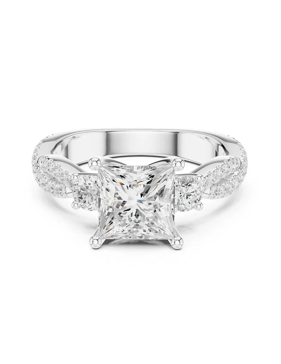 Montura para personalizar - tres piedras - AMORE535-PR