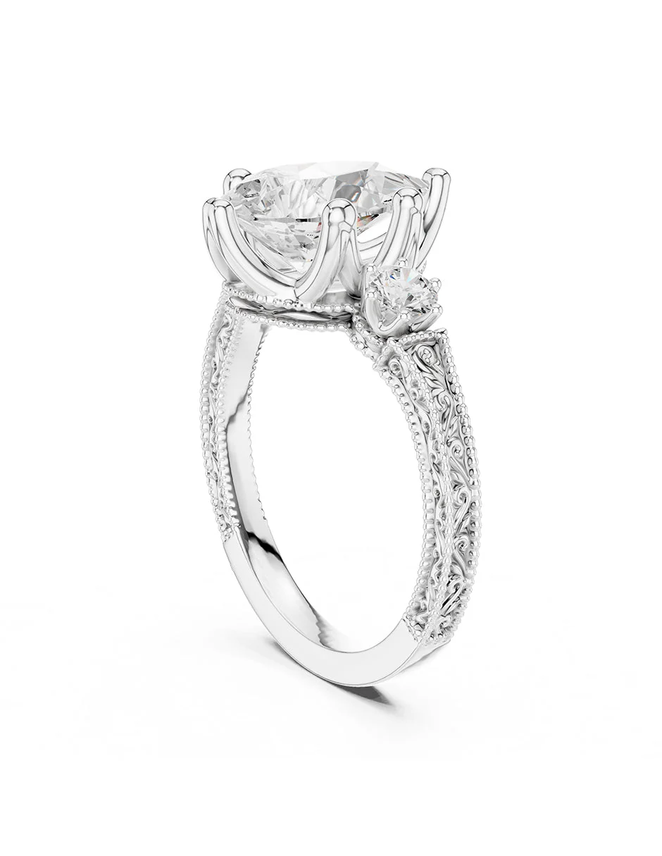 Montura para personalizar - tres piedras - AMORE536-PE - Image 3