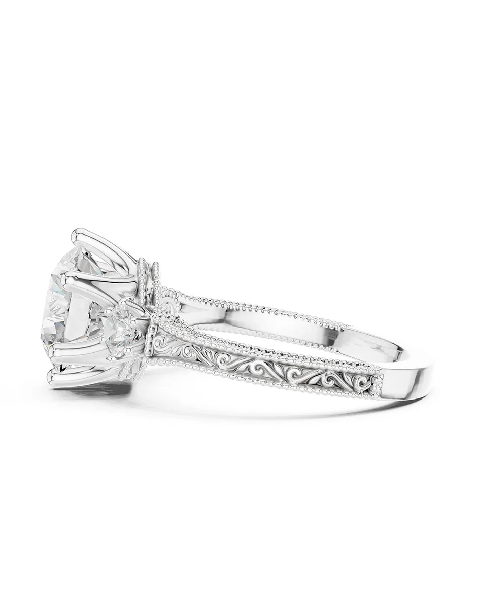 Montura para personalizar - tres piedras - AMORE536-RD - Image 2