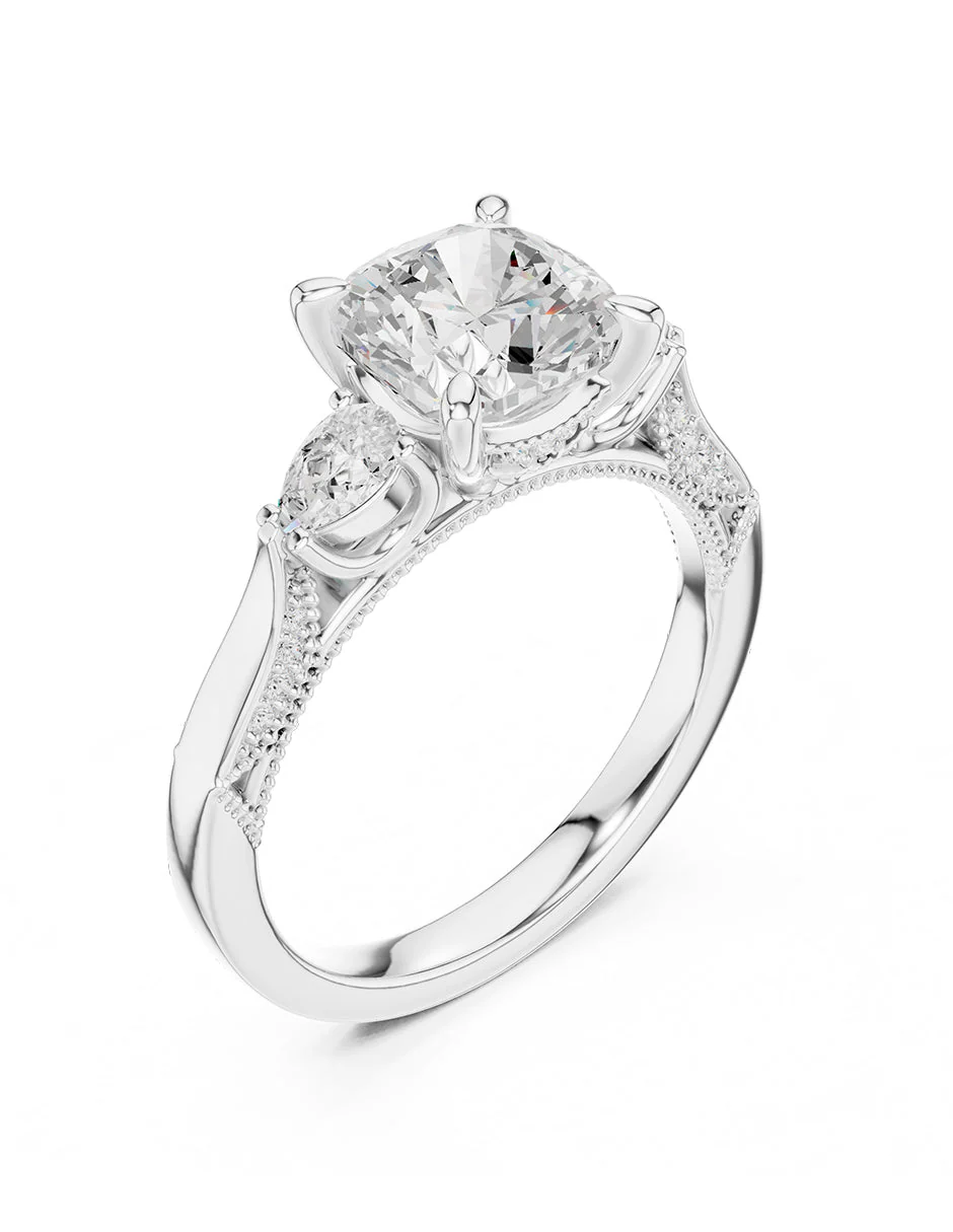 Montura para personalizar - tres piedras - AMORE537-CU - Image 4