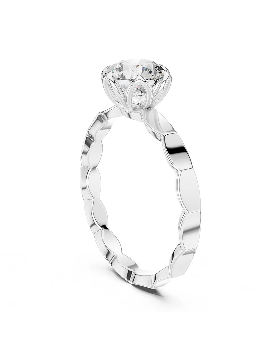Anillo estilo solitario con diamante natural redondo 0.19 ct, color G, claridad SI2 - Image 4