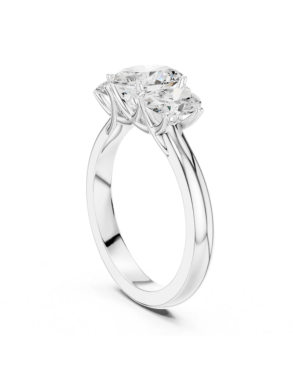 Montura para personalizar - tres piedras - AMORE540-OV - Image 3