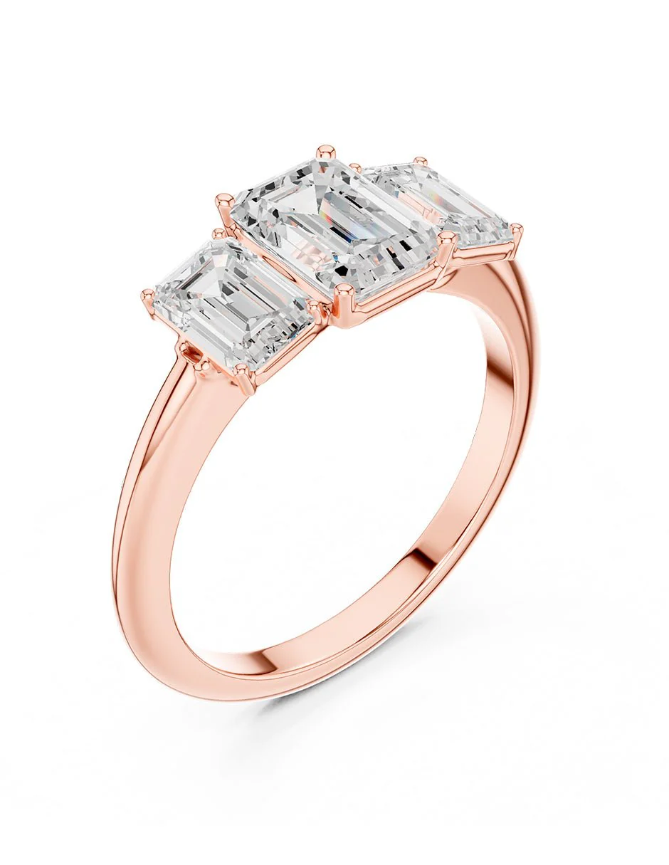 Montura para personalizar - tres piedras - AMORE541-EM - Image 12