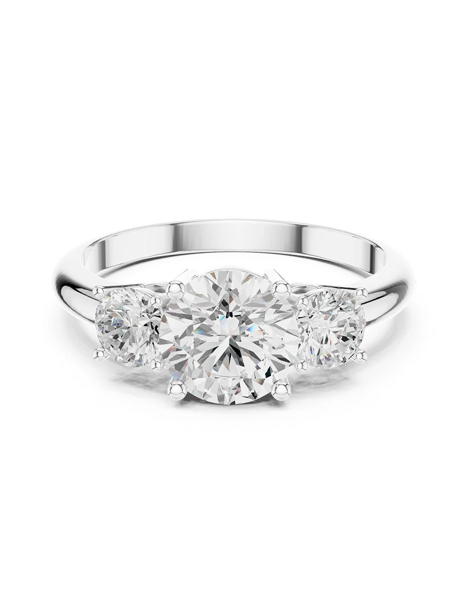 Montura para personalizar - tres piedras - AMORE544-RD