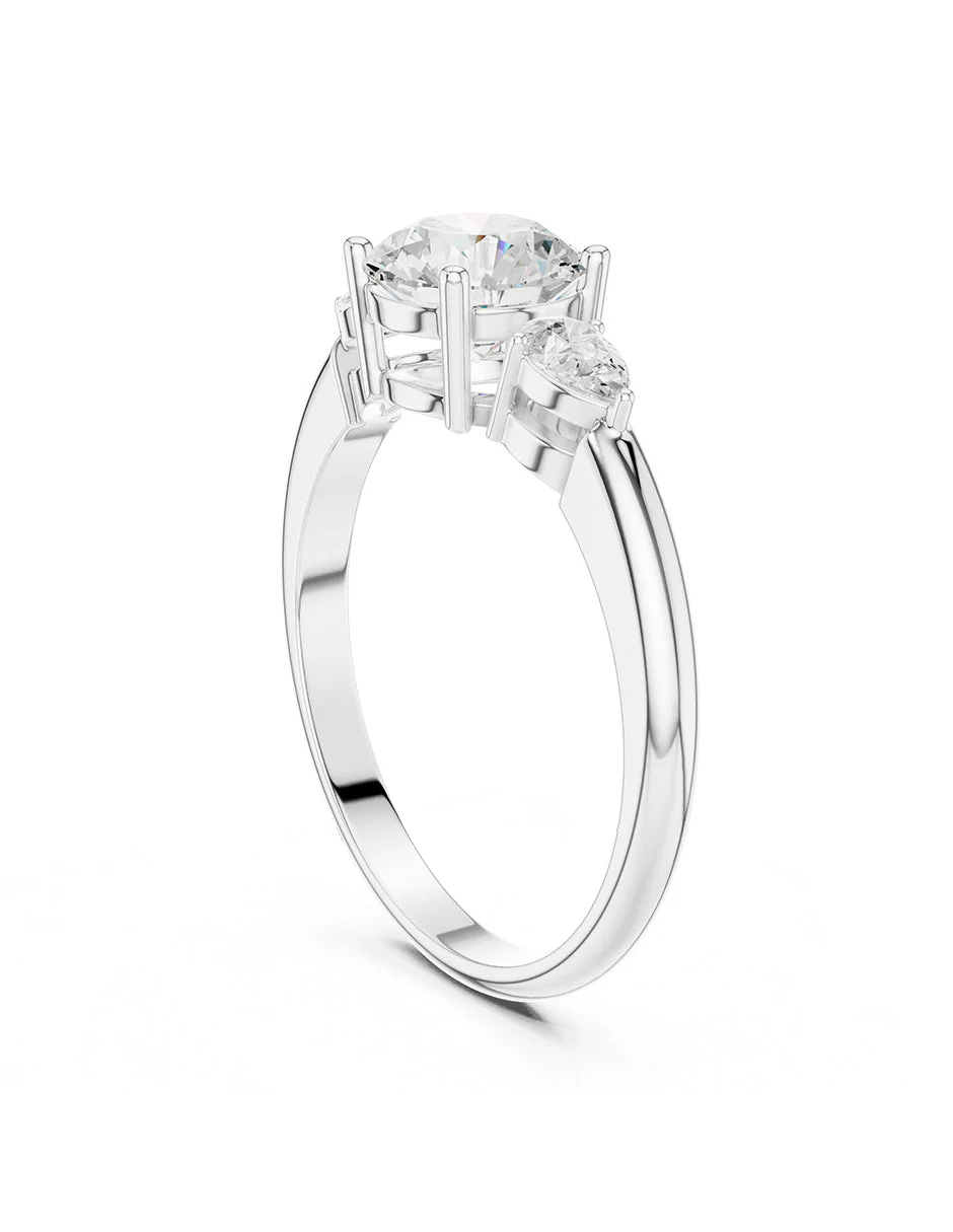 Montura para personalizar - tres piedras - AMORE545-RD - Image 3