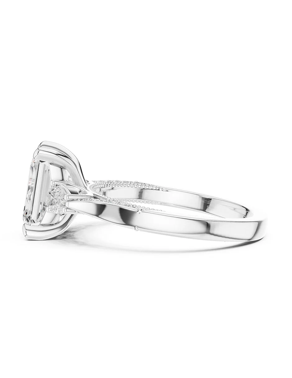 Montura para personalizar - tres piedras - AMORE547-EM - Image 2