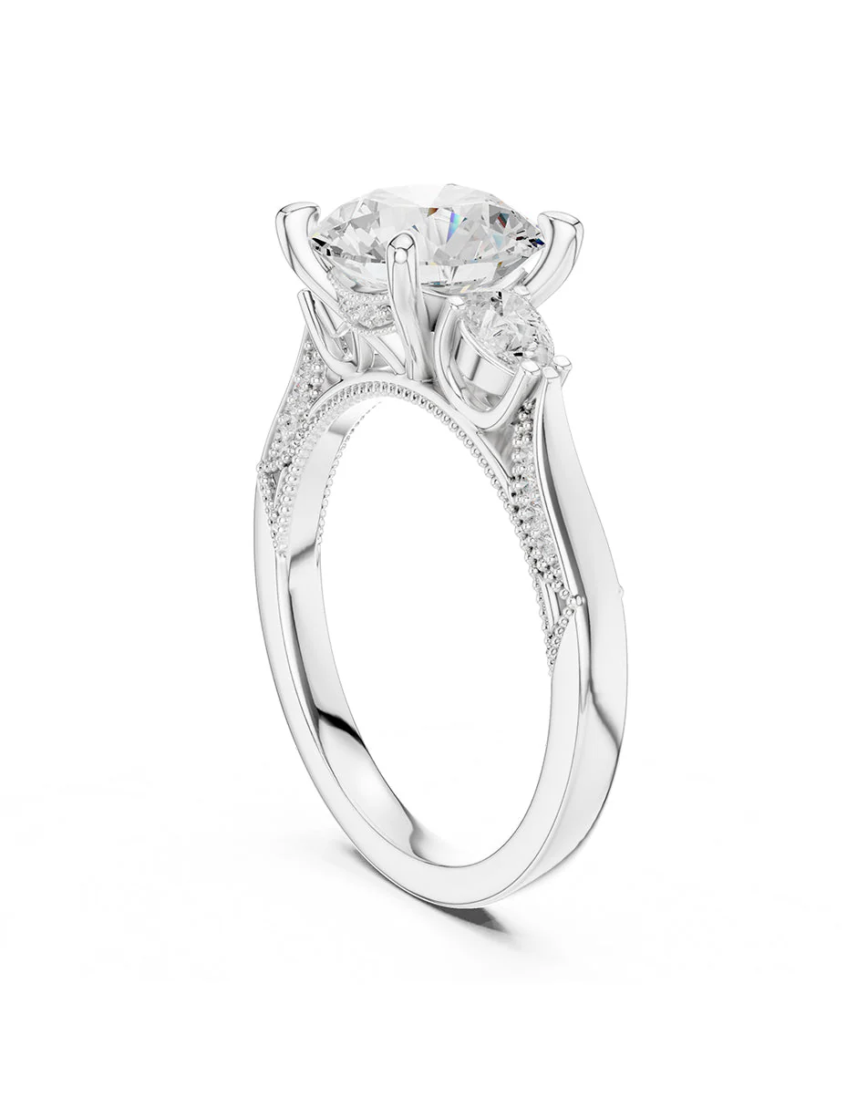 Montura para personalizar - tres piedras - AMORE547-RD - Image 3