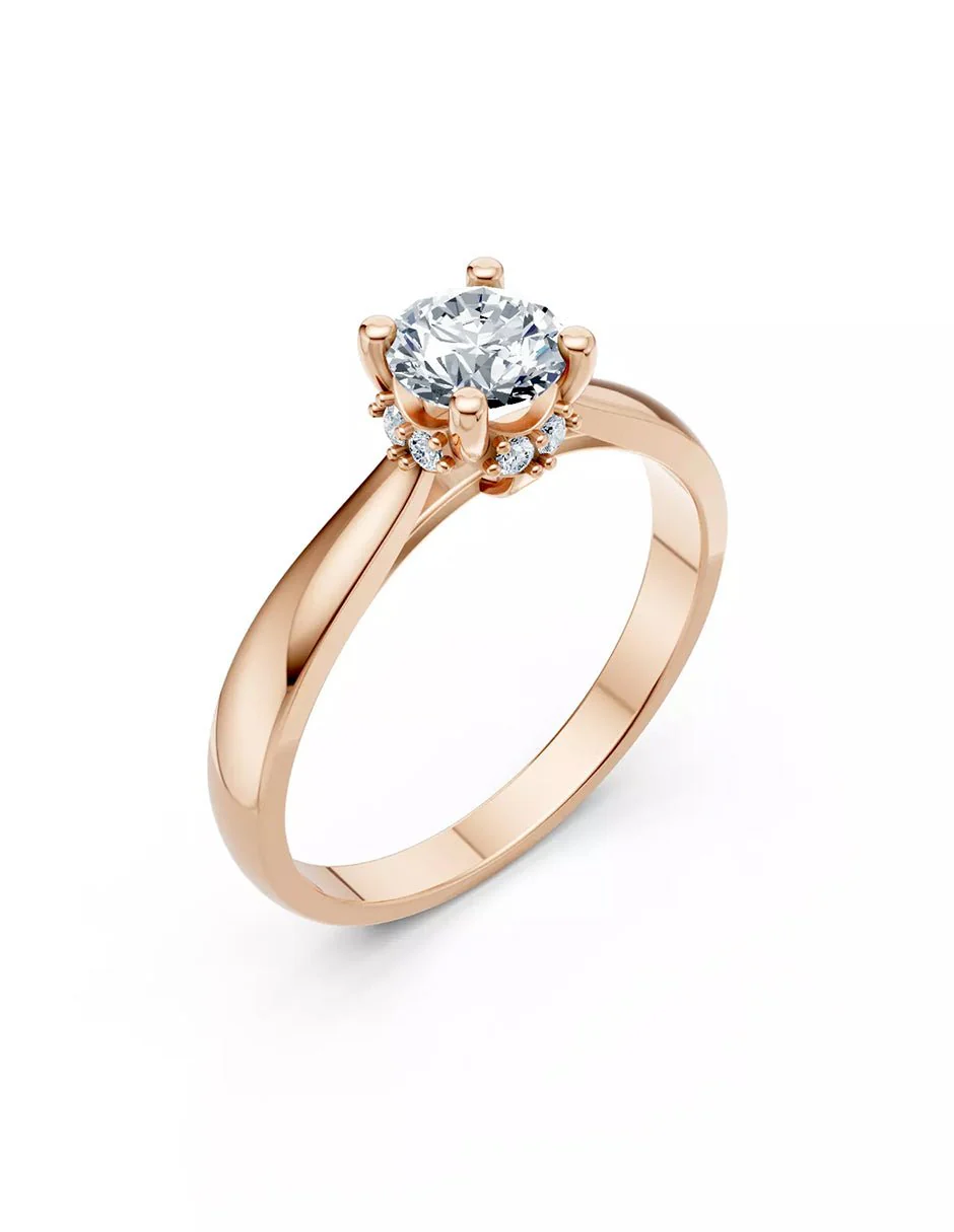 Anillo de Compromiso - piedras laterales - AMORE549-RD-CZ - Image 11