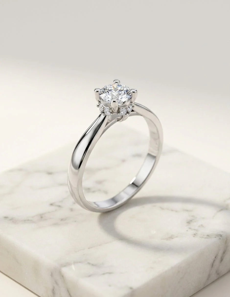 Anillo de Compromiso - piedras laterales - AMORE549-RD-CZ - Image 14