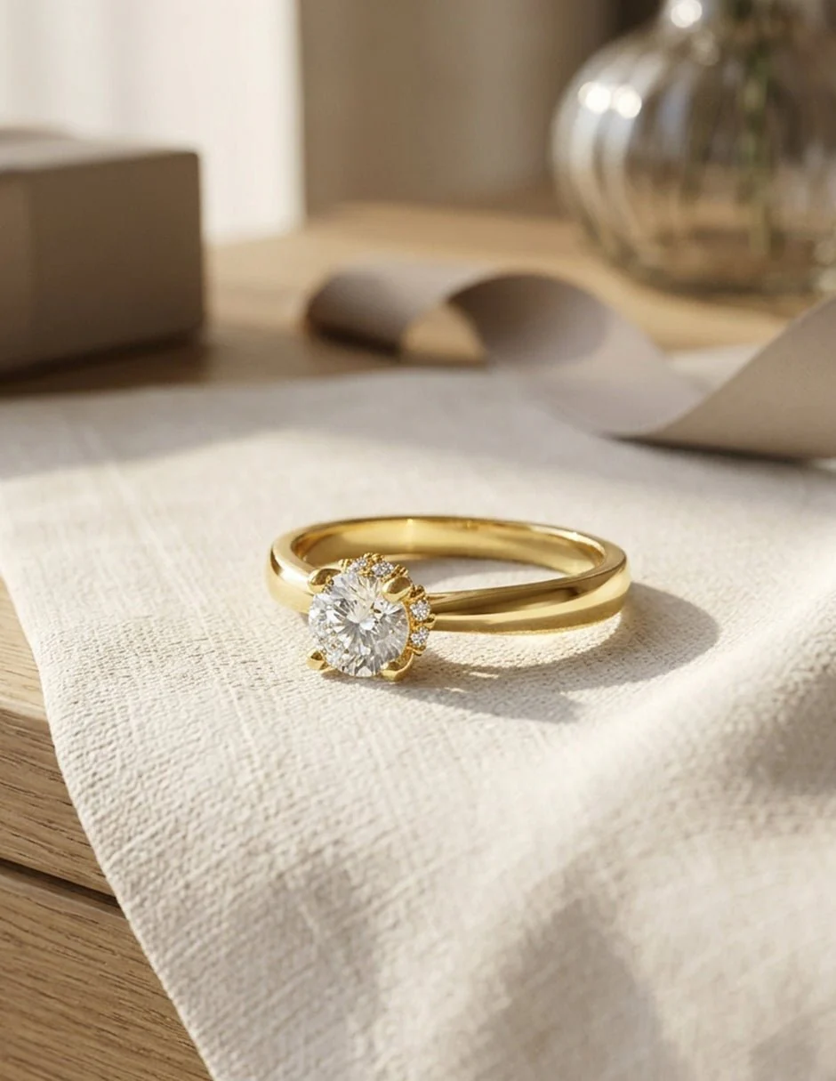 Anillo de Compromiso - piedras laterales - AMORE549-RD-CZ - Image 17