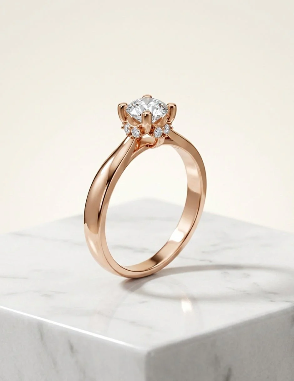 Anillo de Compromiso - piedras laterales - AMORE549-RD-CZ - Image 19