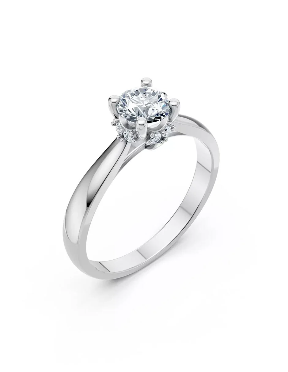 Anillo de Compromiso - piedras laterales - AMORE549-RD-CZ - Image 3