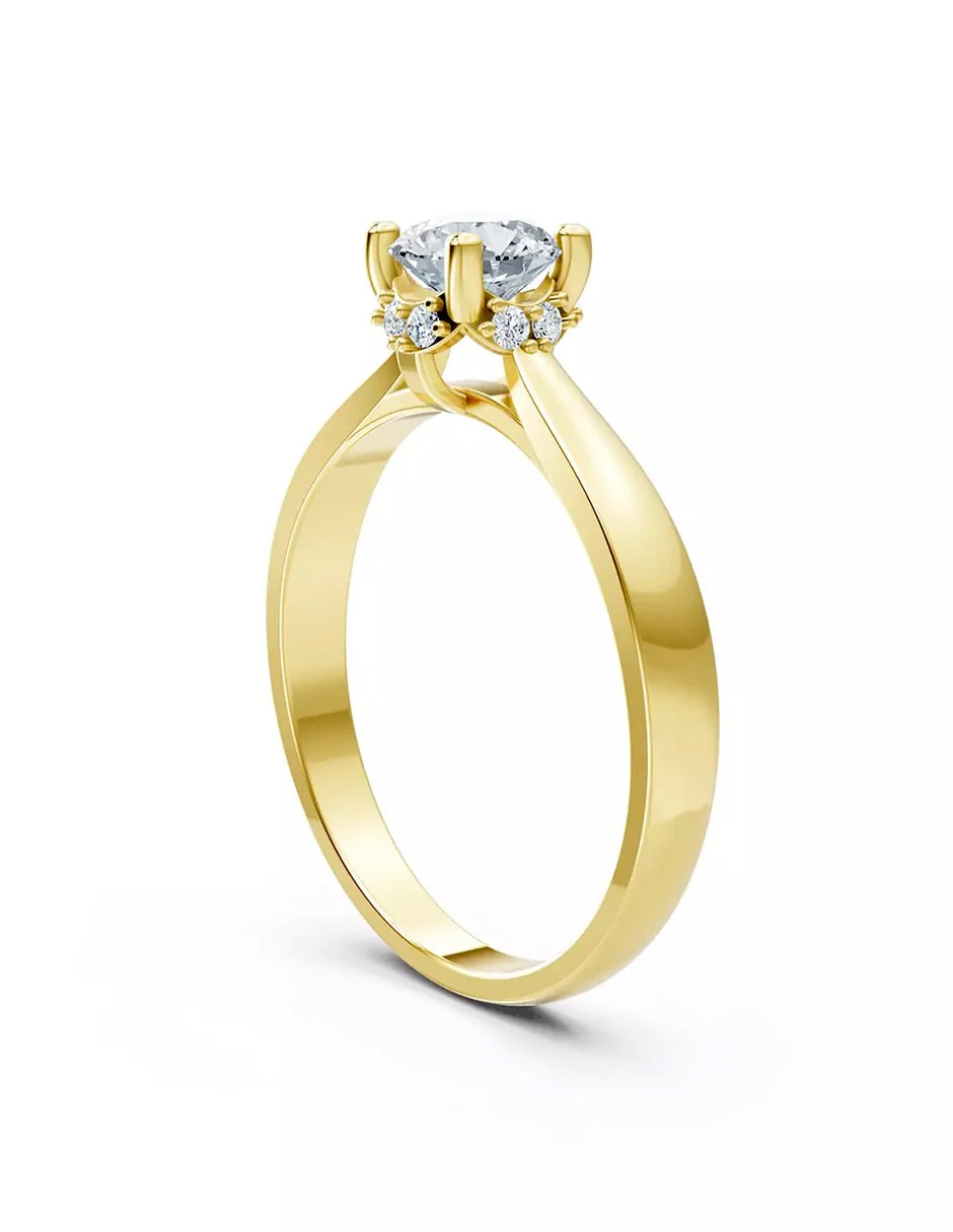 Anillo de Compromiso - piedras laterales - AMORE549-RD-CZ - Image 8