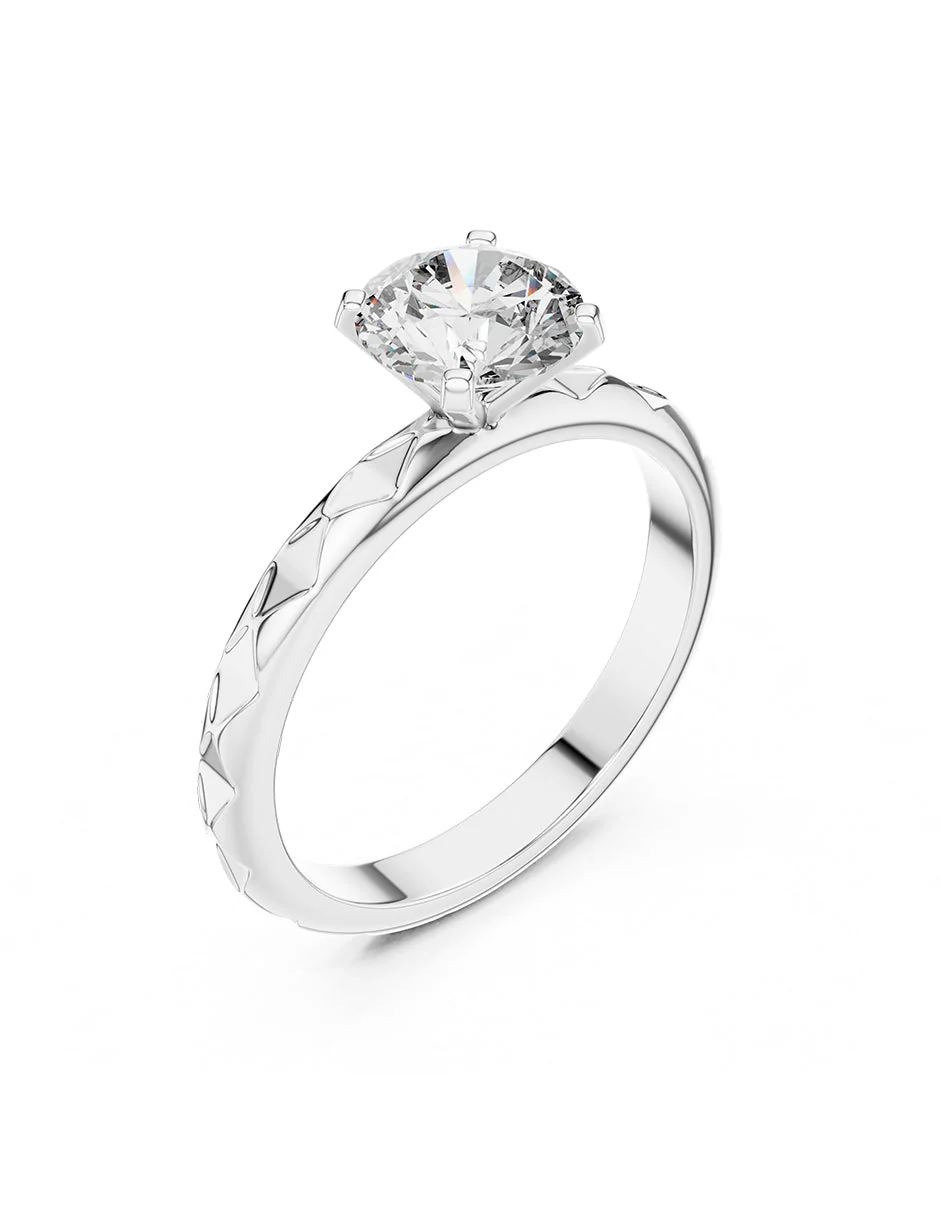 Anillo estilo solitario con diamante natural redondo 0.24 ct, color F, claridad SI1 - Image 3