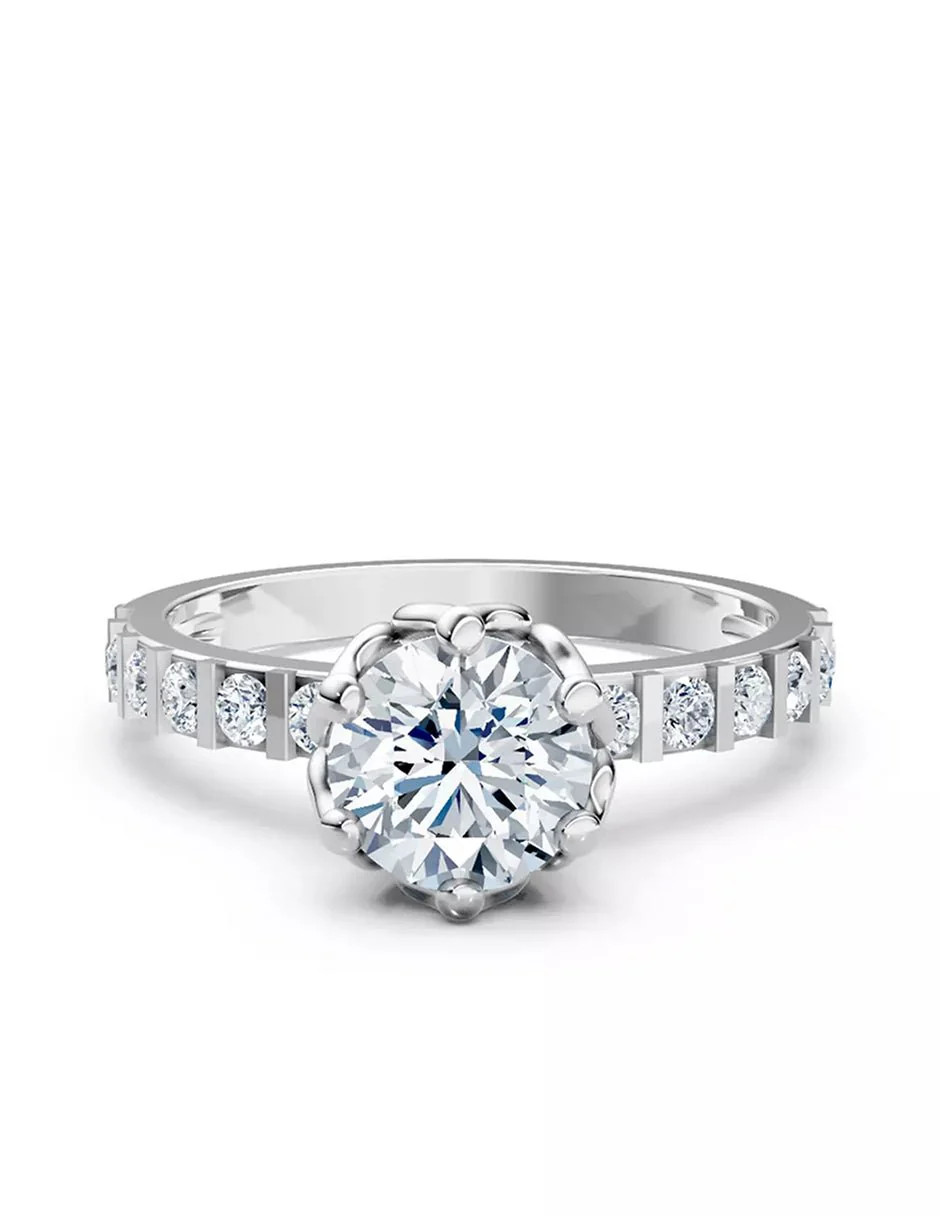 Anillo de Compromiso - piedras laterales - AMORE550-RD-CZ