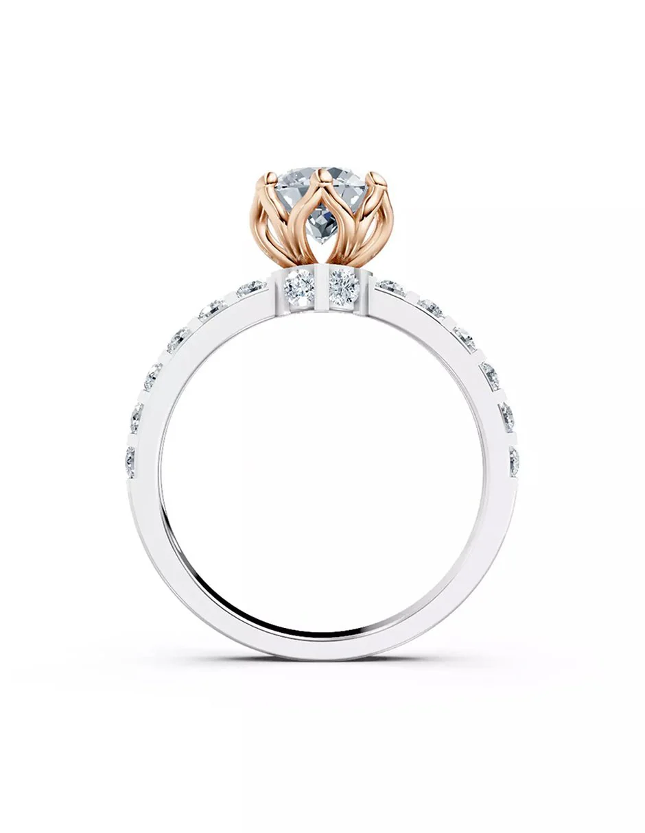Anillo de Compromiso - piedras laterales - AMORE550-RD-CZ - Image 10