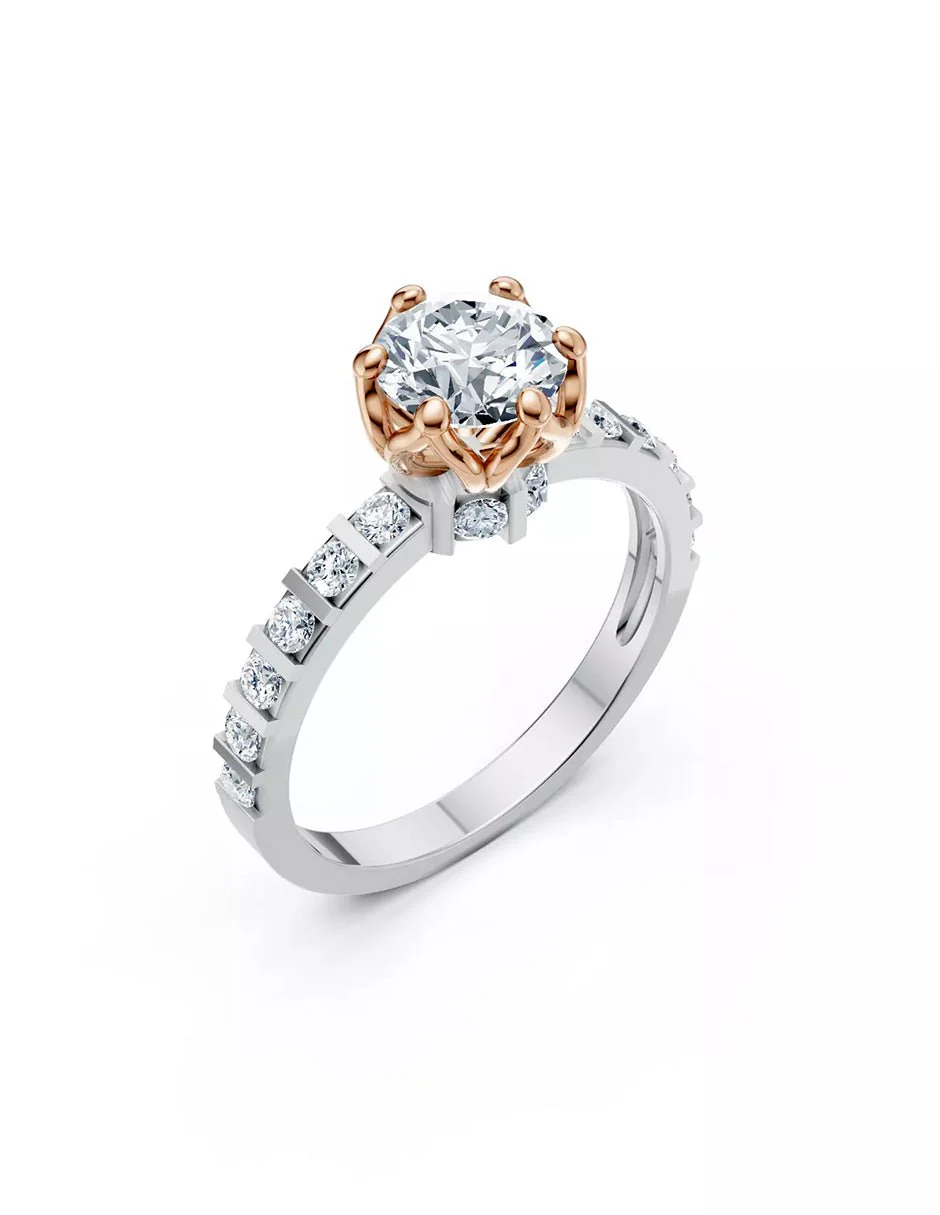 Anillo de Compromiso - piedras laterales - AMORE550-RD-CZ - Image 11