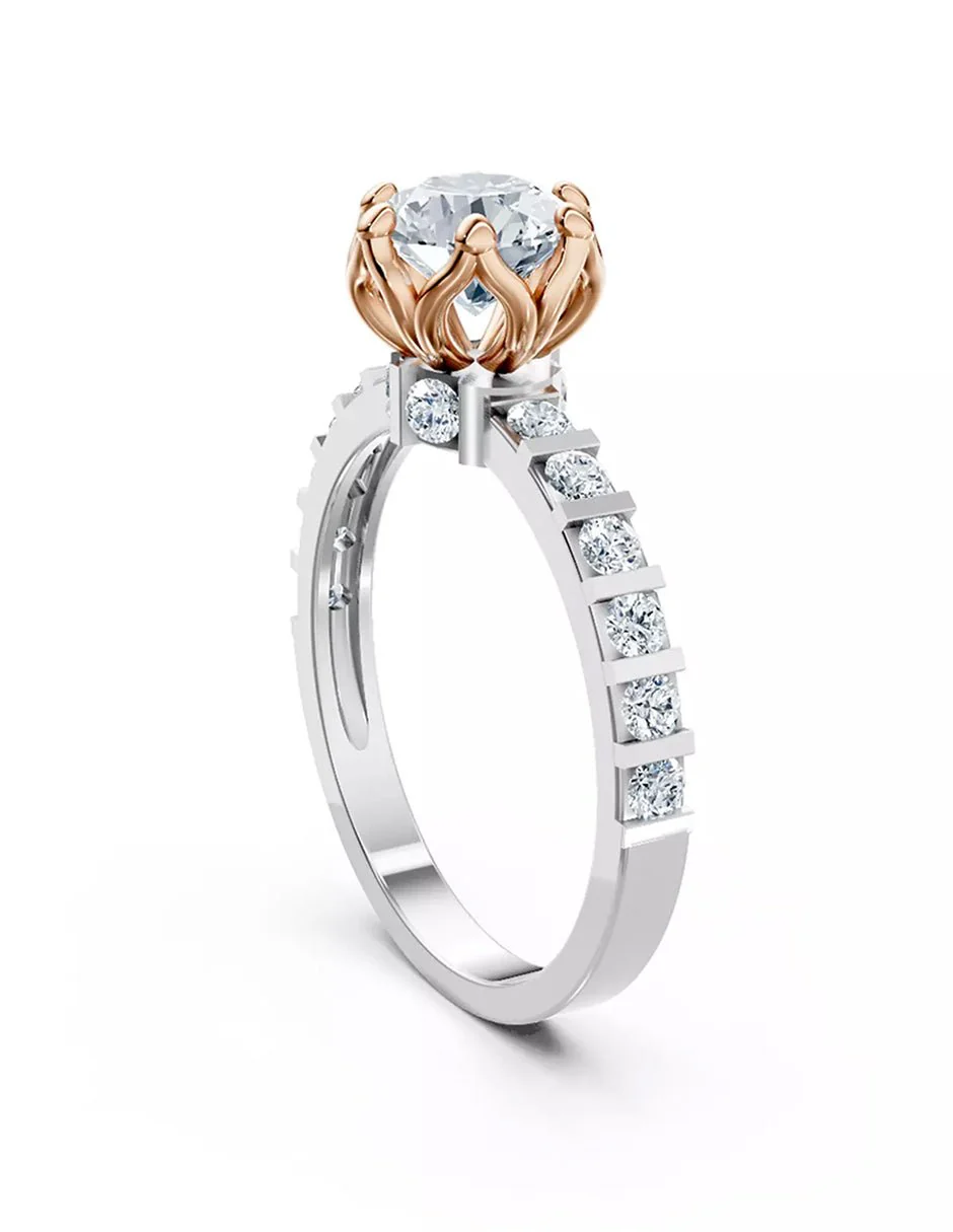 Anillo de Compromiso - piedras laterales - AMORE550-RD-CZ - Image 12