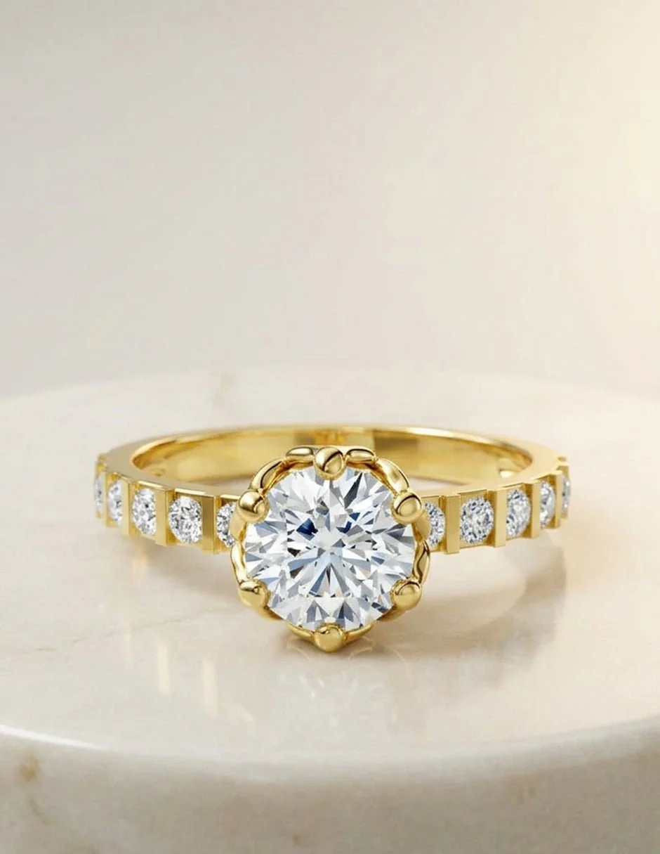 Anillo de Compromiso - piedras laterales - AMORE550-RD-CZ - Image 16