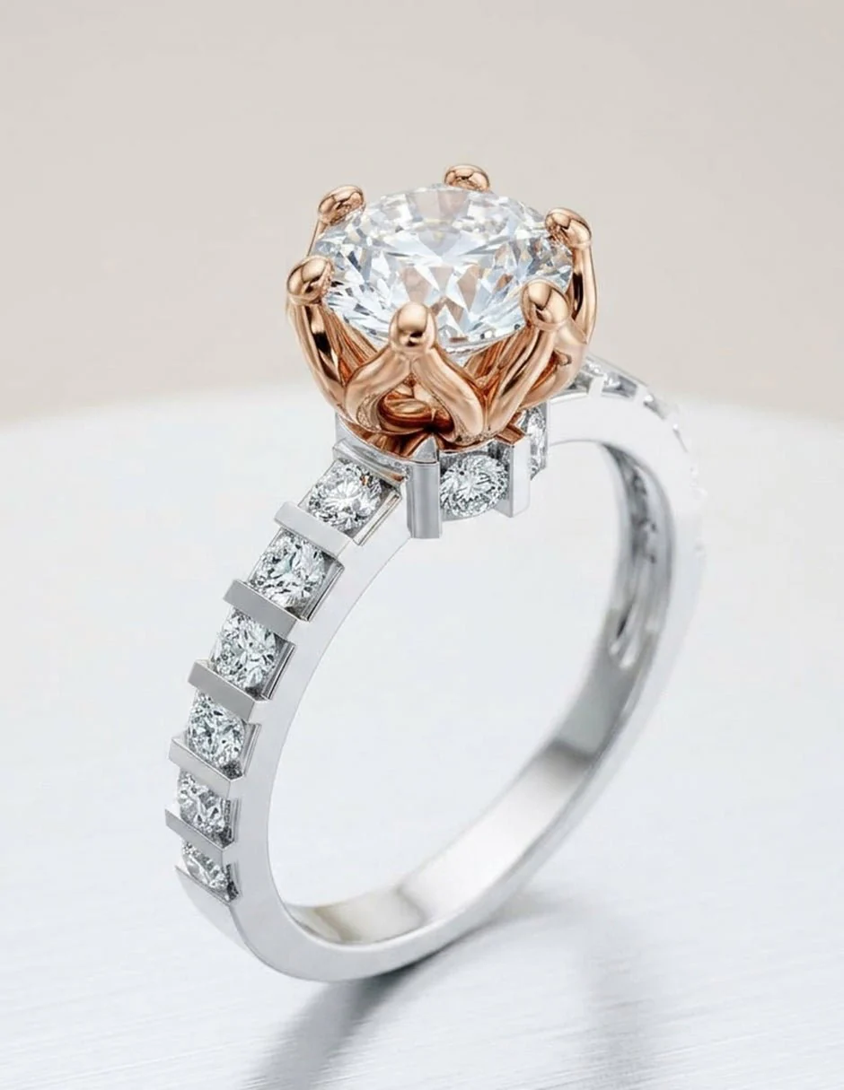 Anillo de Compromiso - piedras laterales - AMORE550-RD-CZ - Image 19