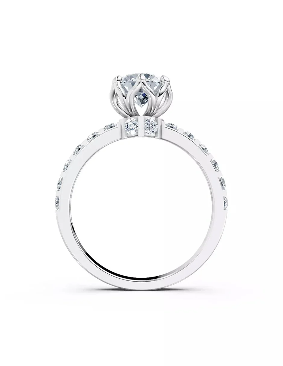Anillo de Compromiso - piedras laterales - AMORE550-RD-CZ - Image 2