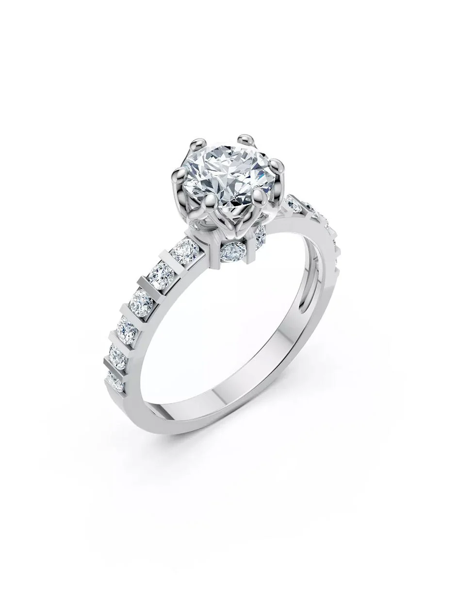 Anillo de Compromiso - piedras laterales - AMORE550-RD-CZ - Image 3