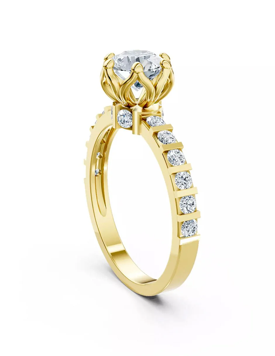Anillo de Compromiso - piedras laterales - AMORE550-RD-CZ - Image 8