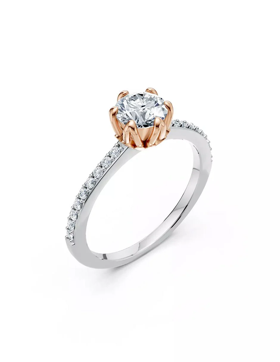 Anillo de Compromiso - pavé - AMORE551-RD-CZ - Image 11
