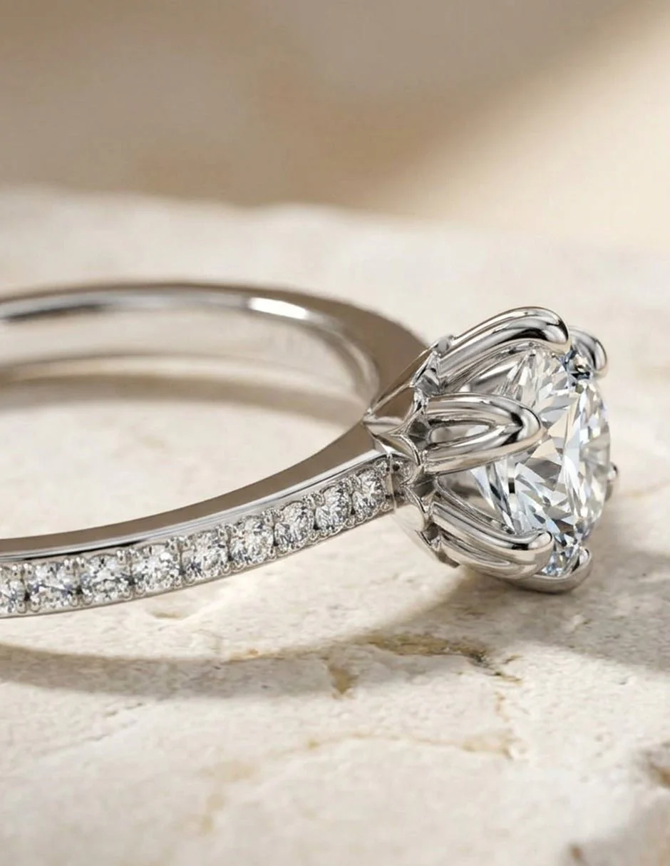 Anillo de Compromiso - pavé - AMORE551-RD-CZ - Image 14