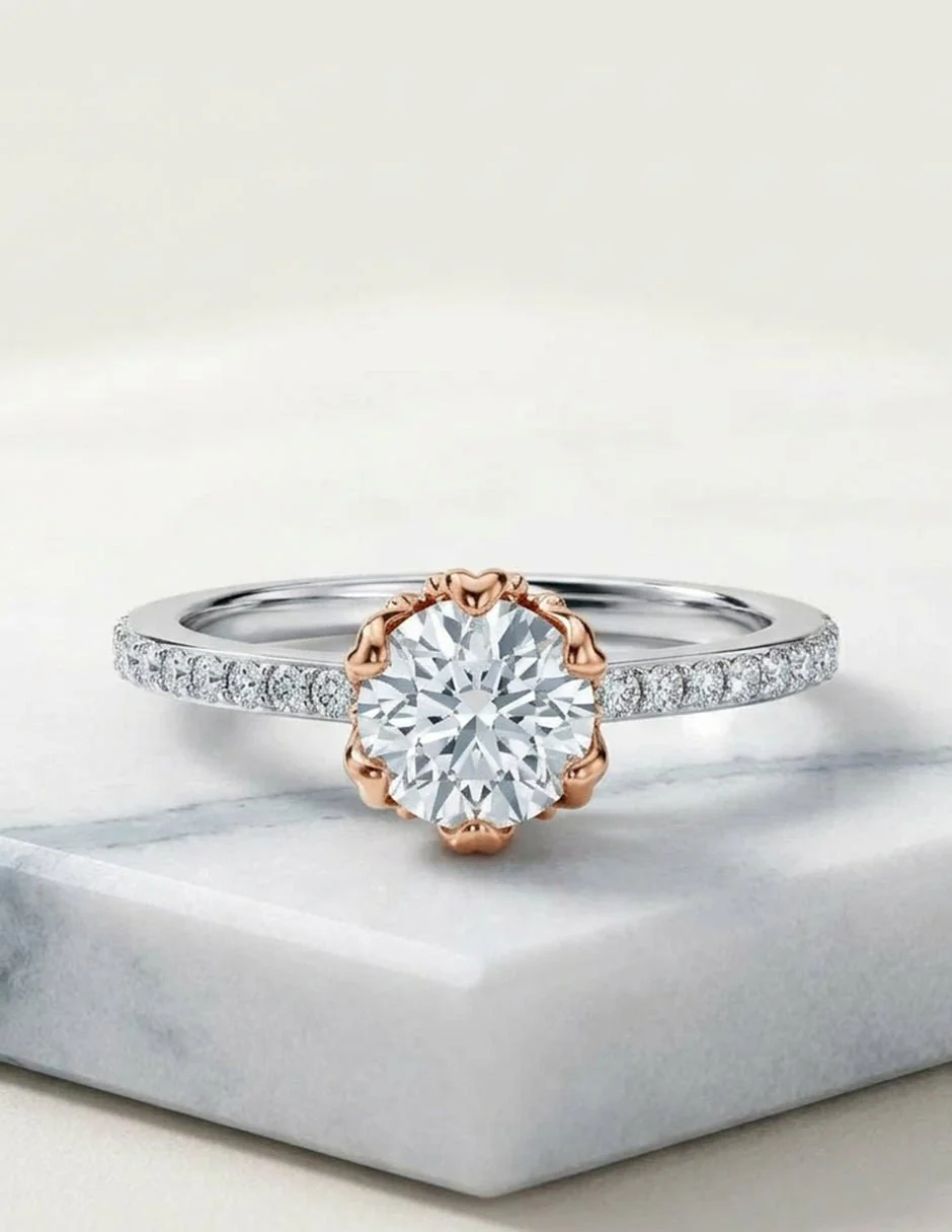 Anillo de Compromiso - pavé - AMORE551-RD-CZ - Image 18
