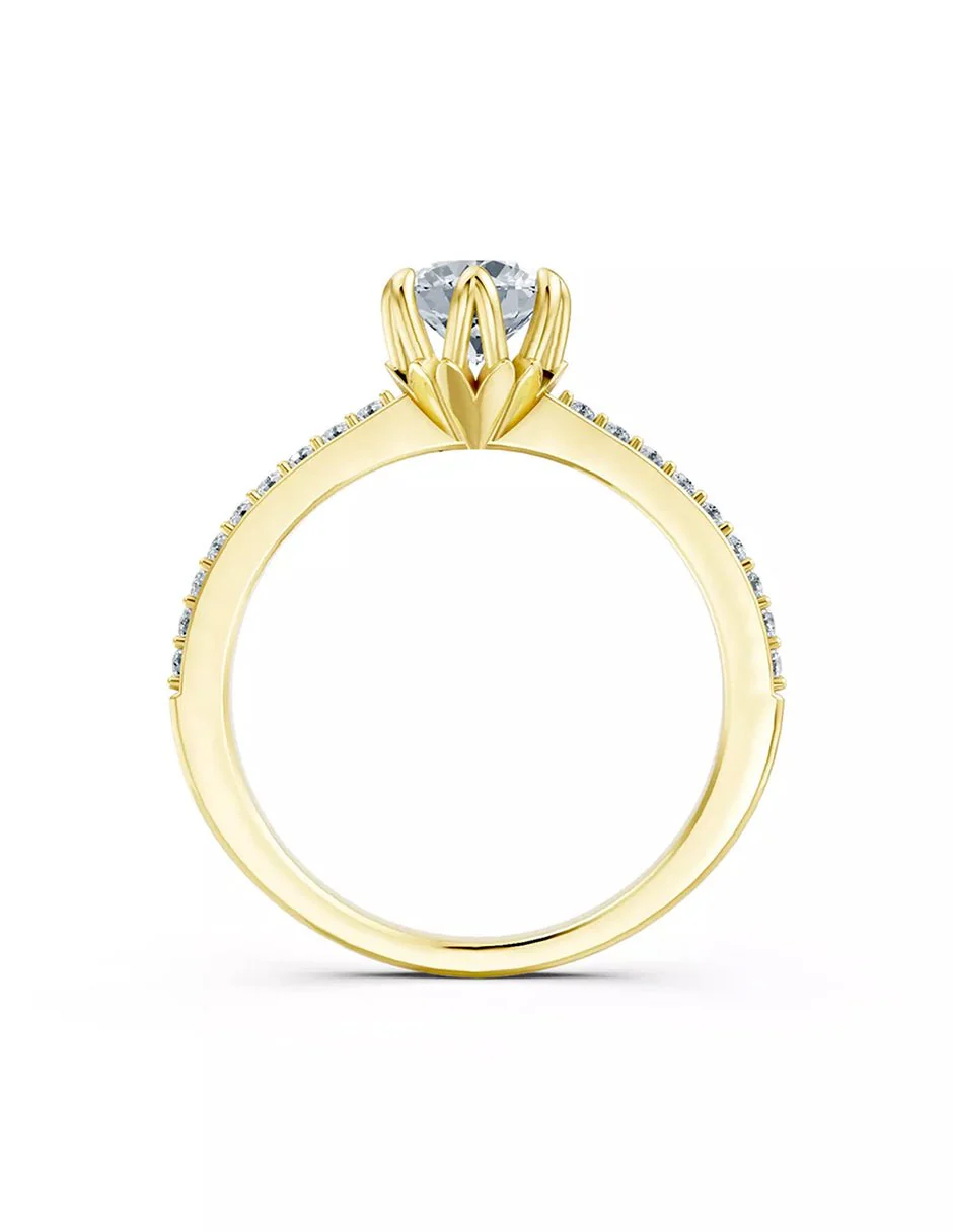 Anillo de Compromiso - pavé - AMORE551-RD-CZ - Image 6