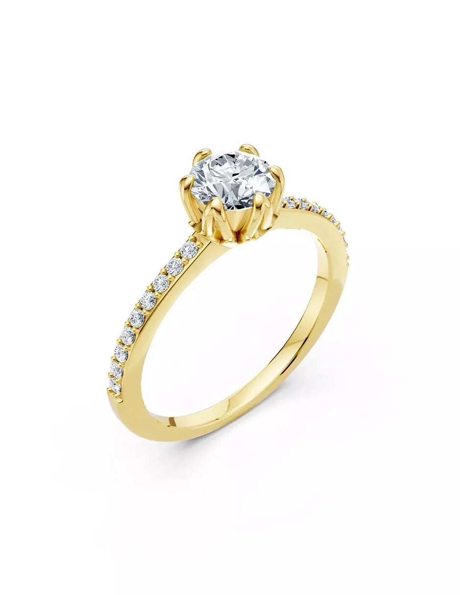 Anillo de Compromiso - pavé - AMORE551-RD-CZ - Image 7