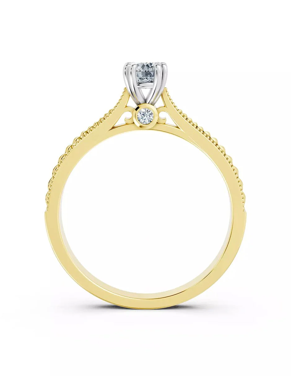 Anillo de Compromiso - piedras laterales - AMORE557-RD-CZ - Image 10