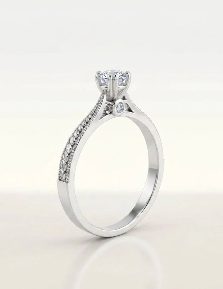 Anillo de Compromiso - piedras laterales - AMORE557-RD-CZ - Image 14