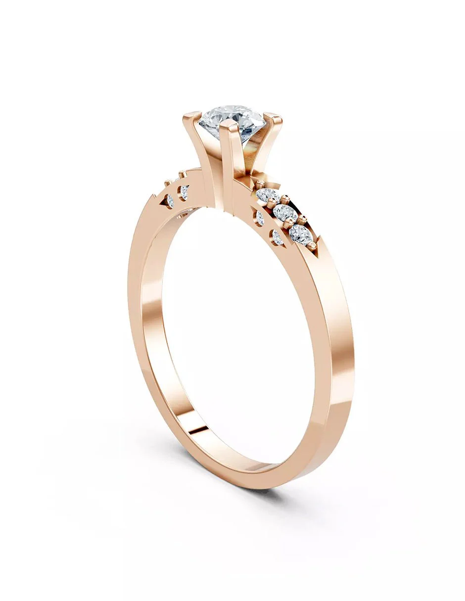 Anillo de Compromiso - piedras laterales - AMORE558-RD-CZ - Image 12